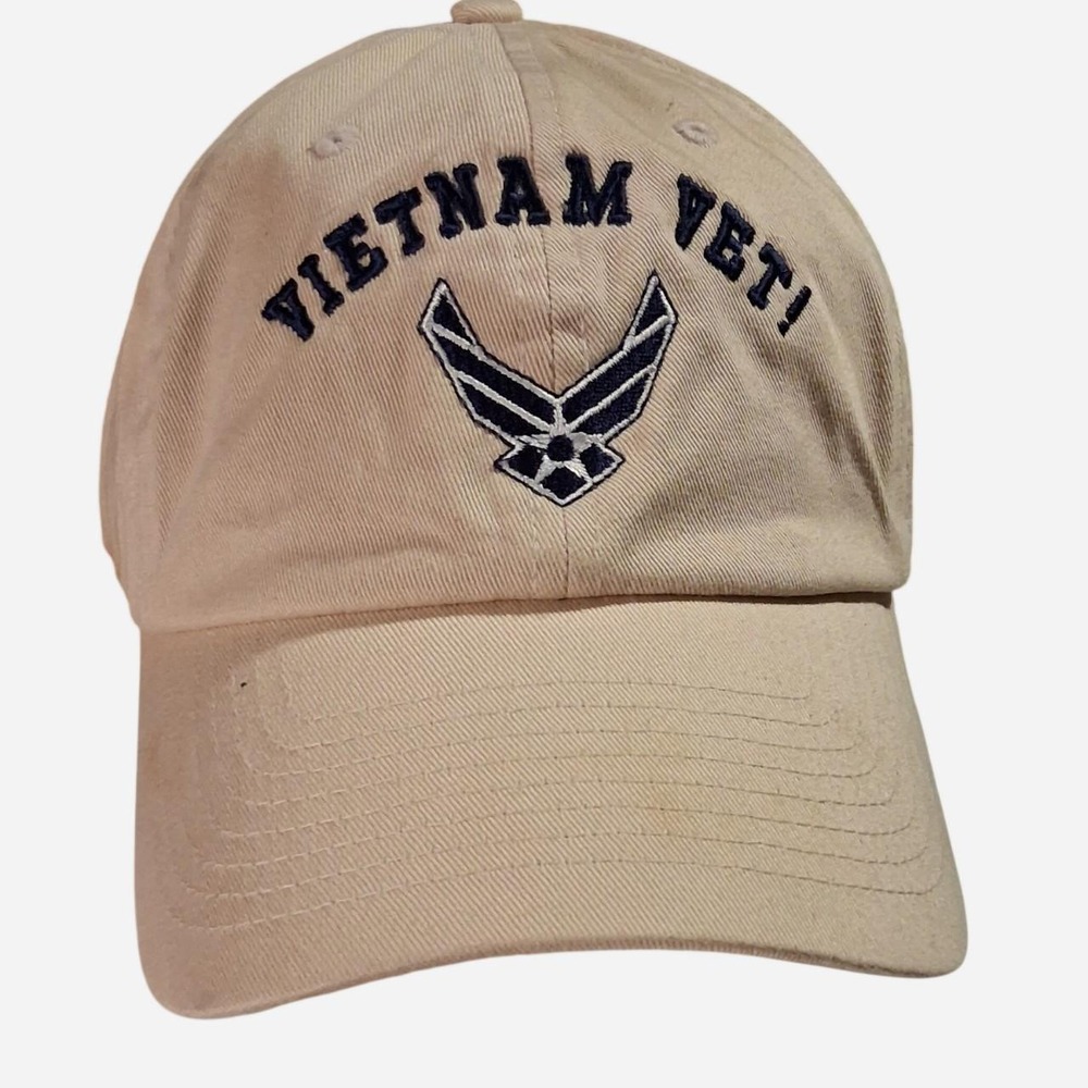 Mens Womens Vietnam Air Force Cap with blue embroidered text